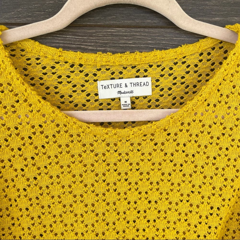 MADEWELL | Texture & Thread Lace Eyelet Flutter Sleeve Shell Blouse - Picture 3 of 8